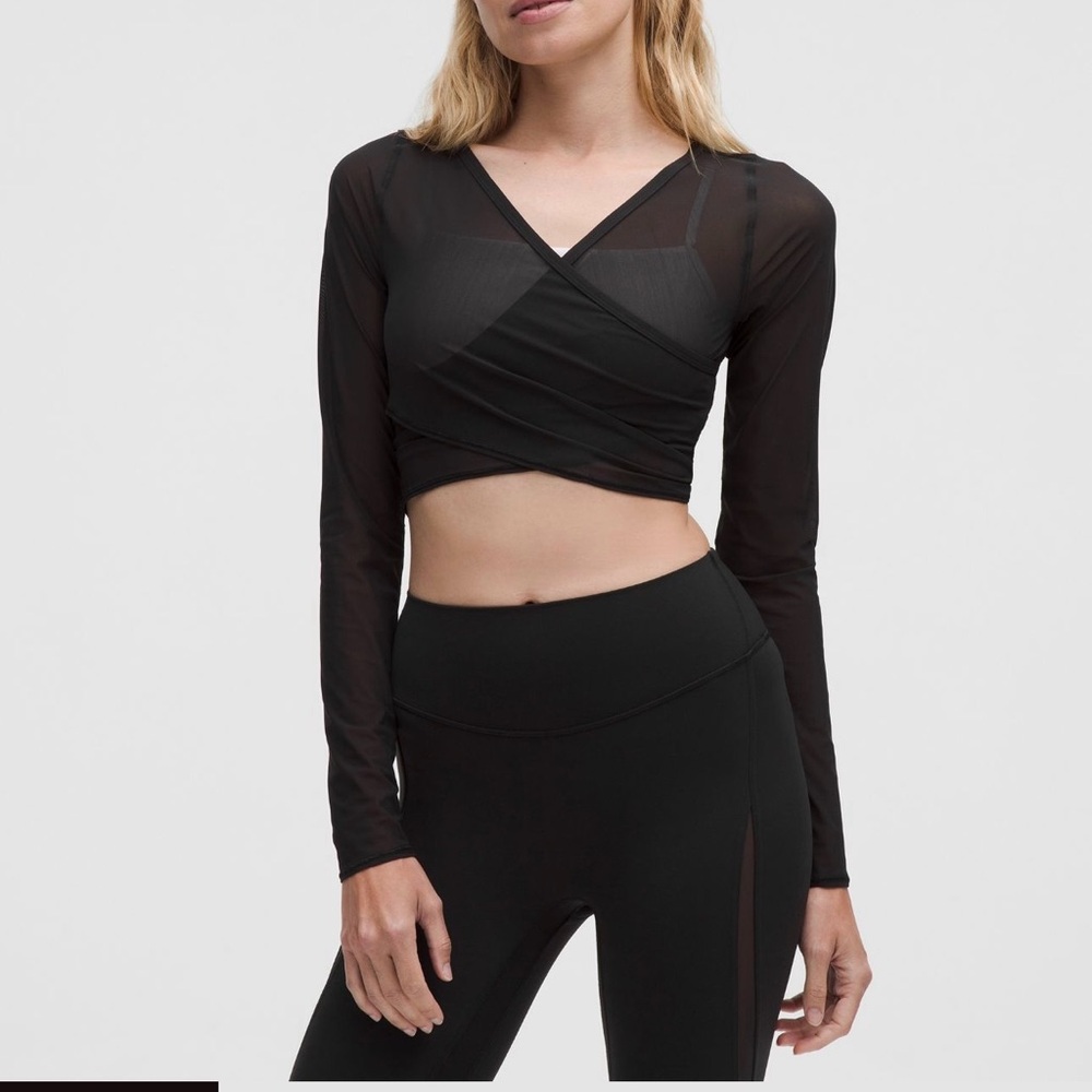 Lululemon Mesh Wrap-Front Long-Sleeve Shirt Size XL